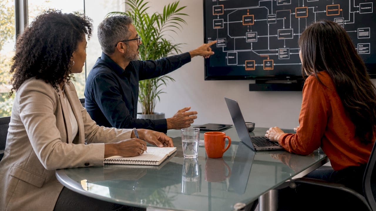 Team collaborating on open AI standards