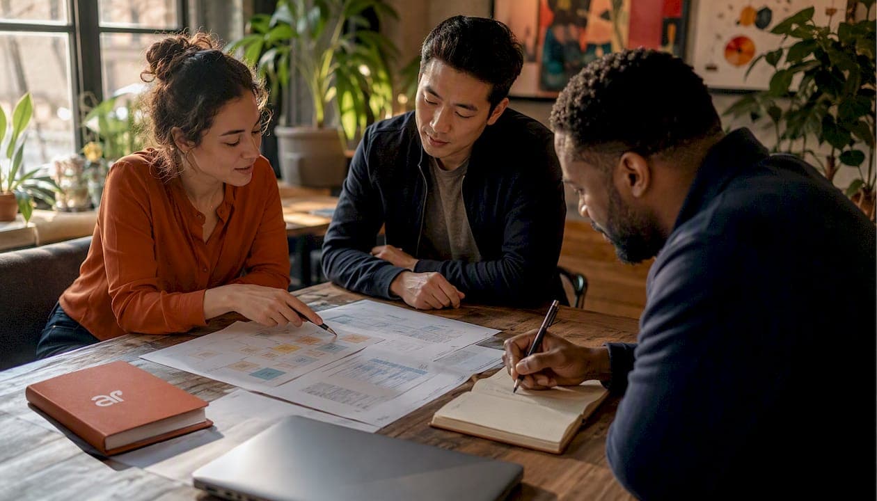 Finance team collaborating over AI data extraction