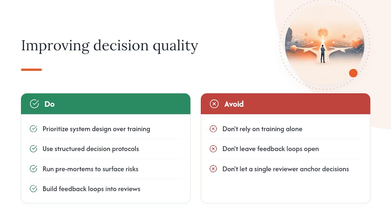 Methods for improving decision quality and reducing errors — overview diagram