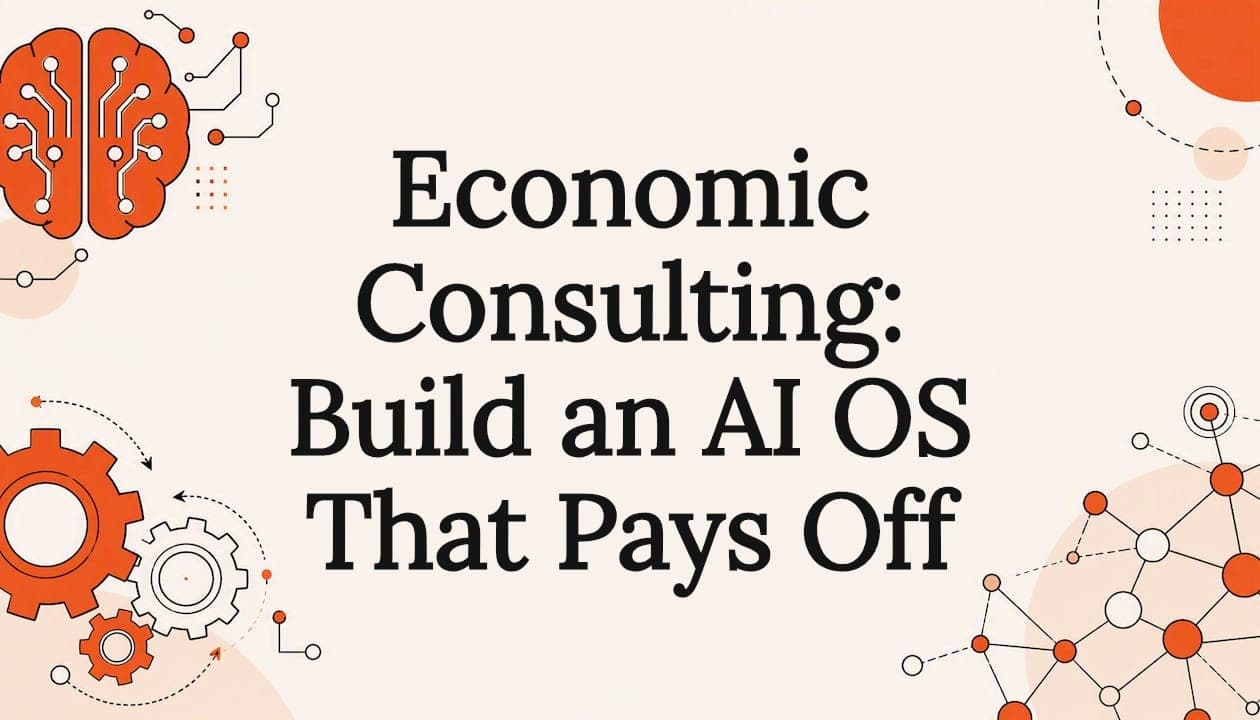 Decorative AI consulting title card illustration