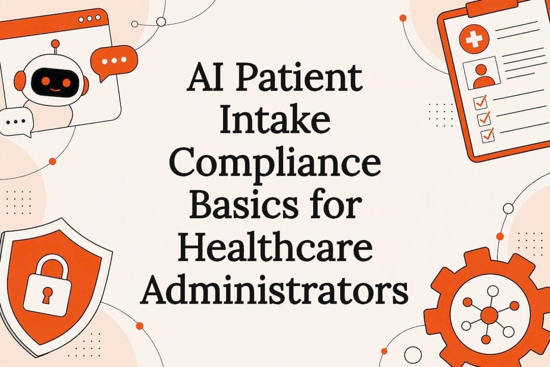 Decorative AI healthcare compliance title card illustration