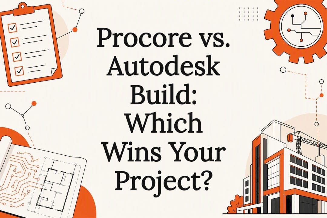 Decorative title card illustration of construction and AI elements