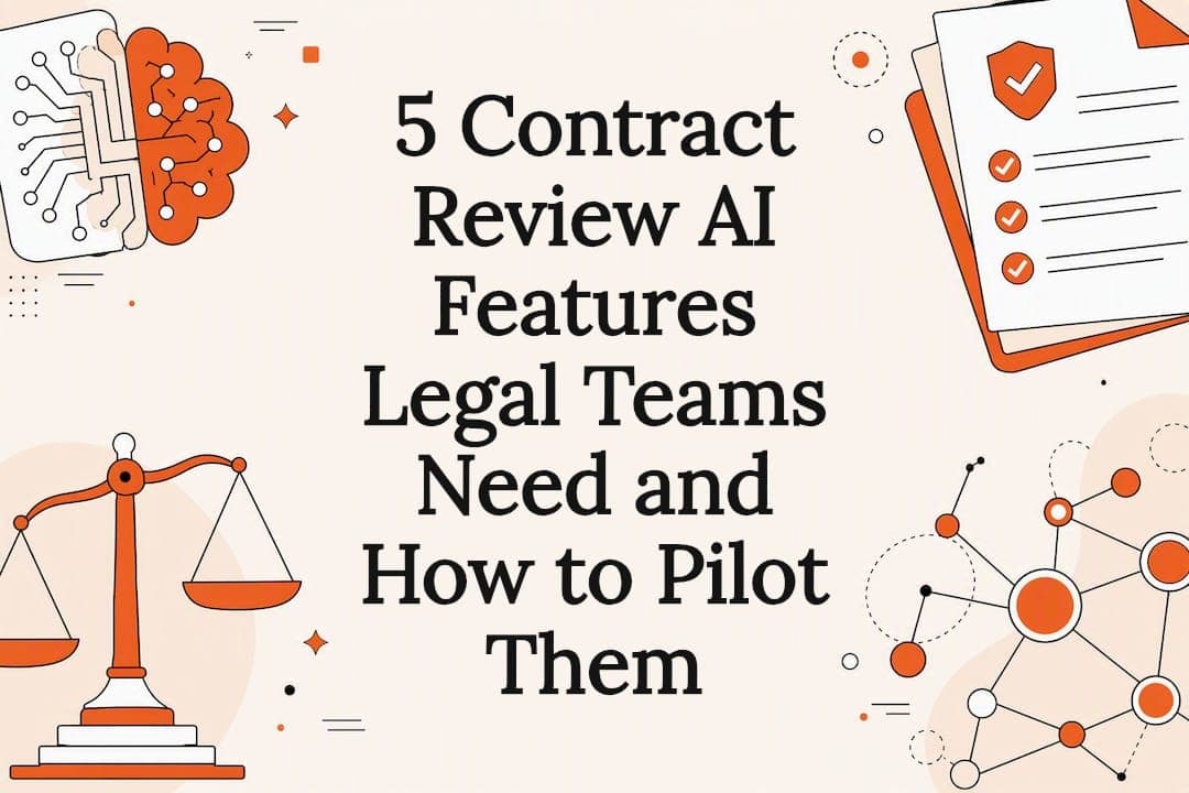 Decorative title card illustration for contract review AI article