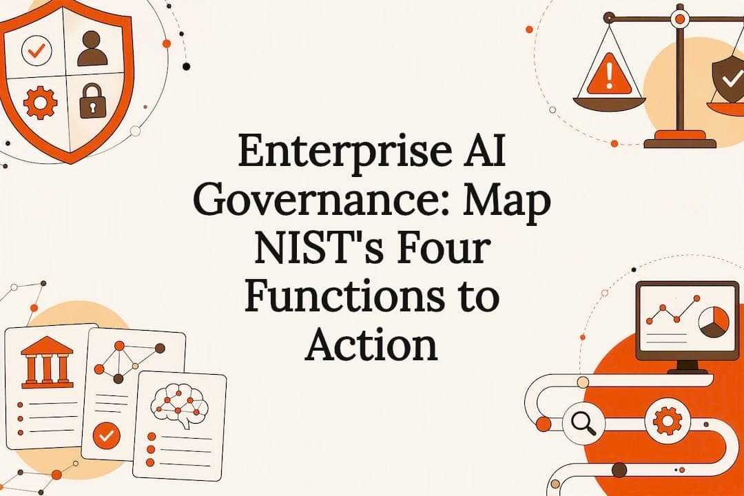 Decorative AI governance title card illustration